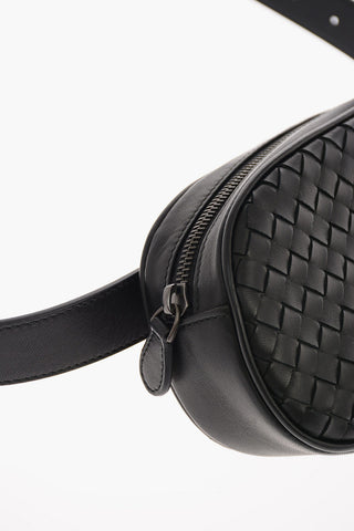 Braided Leather Bum Bag with Removable Belt 