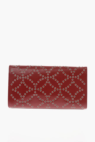 Studded Leather Clutch with Magnetic Closure