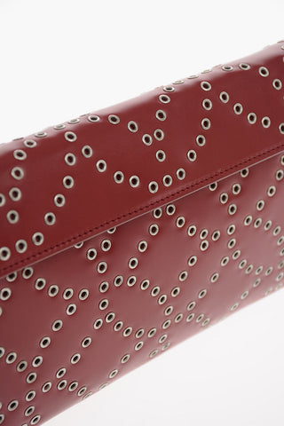 Studded Leather Clutch with Magnetic Closure