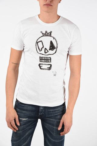 Skull Printed Crew-Neck T-Shirt