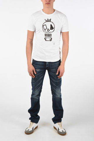 Skull Printed Crew-Neck T-Shirt