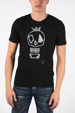 Skull Printed Crew-Neck T-Shirt