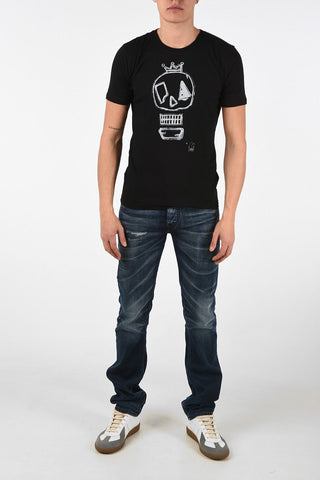 Skull Printed Crew-Neck T-Shirt