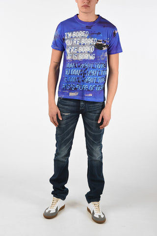 T-Shirt Girocollo BORED in Cotone e Lino con Stampa 