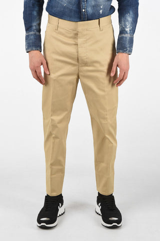 Cotton Stretch Single Pleat Pants