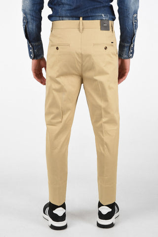 Cotton Stretch Single Pleat Pants