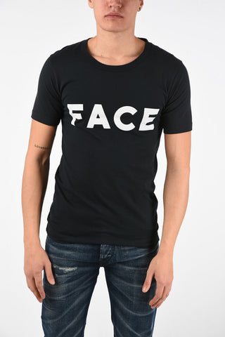 T-Shirt Girocollo in Cotone Con Stampa 