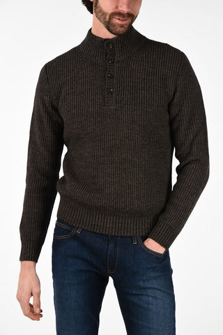 CC COLLECTION cable knit henley sweater