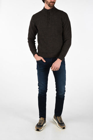 CC COLLECTION cable knit henley sweater