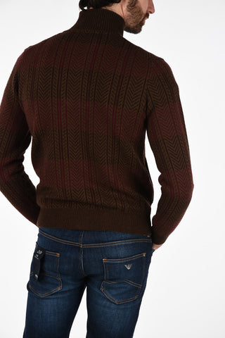 virgin wool and cashmere DOROTEA turtle-neck sweater with Zip Closure
