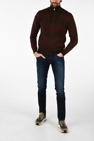 virgin wool and cashmere DOROTEA turtle-neck sweater with Zip Closure