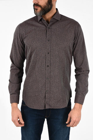 CC COLLECTION floral-print SLIM spread collar shirt