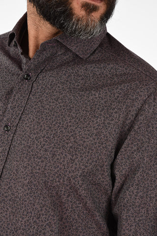 CC COLLECTION floral-print SLIM spread collar shirt