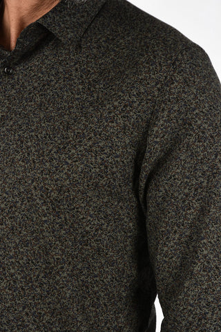 CC COLLECTION abstract print SLIM spread collar shirt