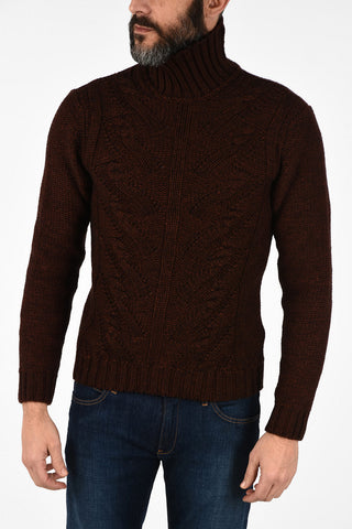 CC COLLECTION turtle neck aran sweater