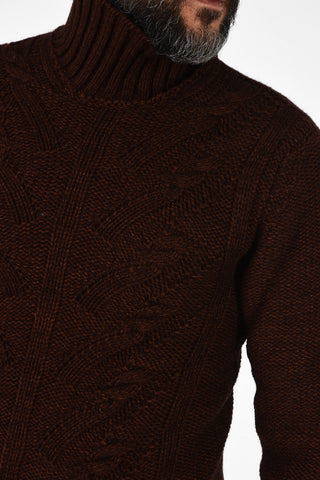 CC COLLECTION turtle neck aran sweater