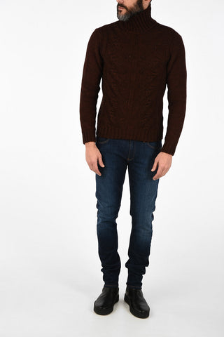 CC COLLECTION turtle neck aran sweater