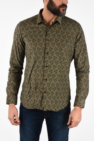 CC COLLECTION Floral Patterned Corduroy SLIM FIT Shirt