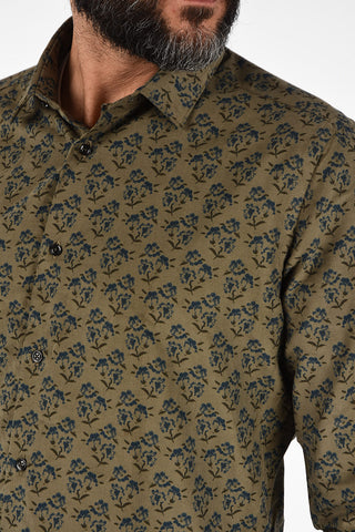 CC COLLECTION Floral Patterned Corduroy SLIM FIT Shirt