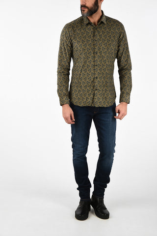 CC COLLECTION Floral Patterned Corduroy SLIM FIT Shirt