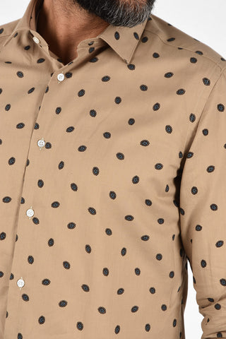 CC COLLECTION printed SLIM spread collar shirt