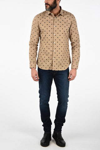 CC COLLECTION printed SLIM spread collar shirt