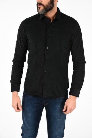 CC COLLECTION corduroy SLIM spread collar shirt