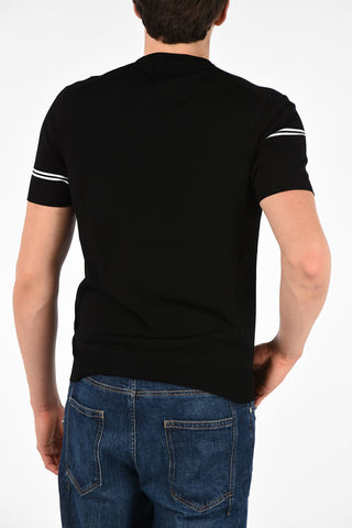Maglia Slim Fit OFF-CENTERED STRIPE a Maniche Corte 