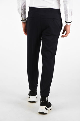 Slim Fit Low Waist Pants with Drawstring Closure