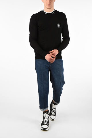 Maglia Slim Fit LOGO PATCH in Cotone e Seta