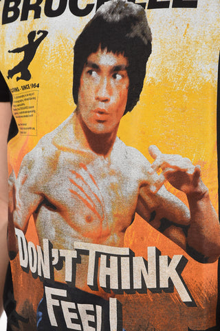 Bruce Lee-Print FAT DAN FIT T-shirt