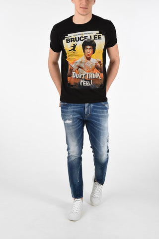 Bruce Lee-Print FAT DAN FIT T-shirt