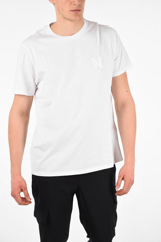 T-Shirt Slim Fit LOGO PATCH in Cotone