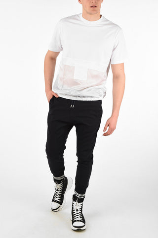 Easy Fit T-Shirt with Mini Patch Pocket and Elastic Waist Band