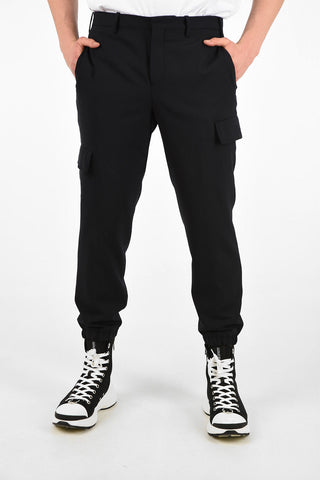 Hidden Closure Slim Fit Pants with Elastick Ankle