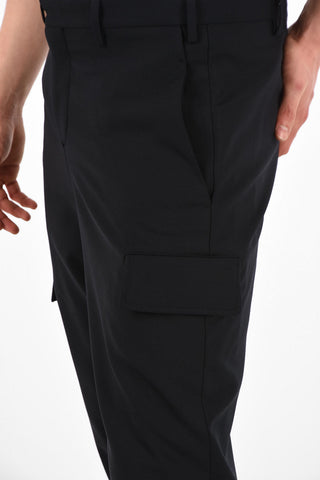Hidden Closure Slim Fit Pants with Elastick Ankle
