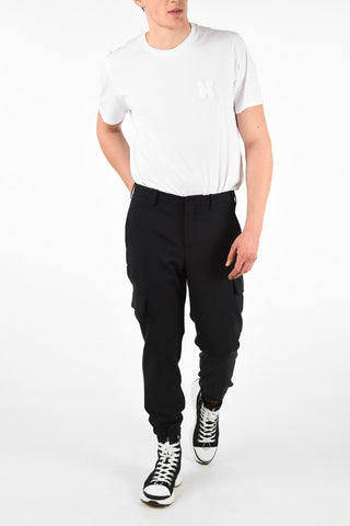 Hidden Closure Slim Fit Pants with Elastick Ankle