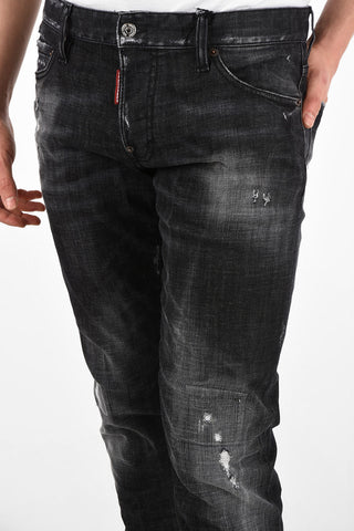 16cm Regular Waist Vintage Effect SLIM Jeans