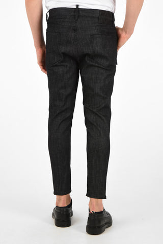 15cm Low-waist Cropped Jeans with Pockets Zip