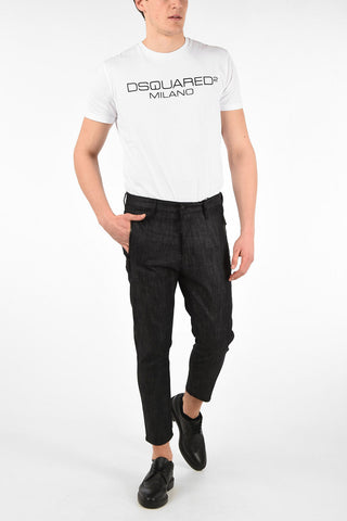 15cm Low-waist Cropped Jeans with Pockets Zip