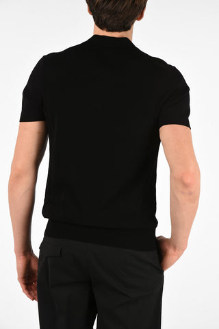 Short Sleeve Double Collar Slim Fit Sweater