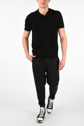 Short Sleeve Double Collar Slim Fit Sweater