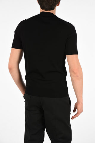 Short Sleeve Double Collar Slim Fit Sweater