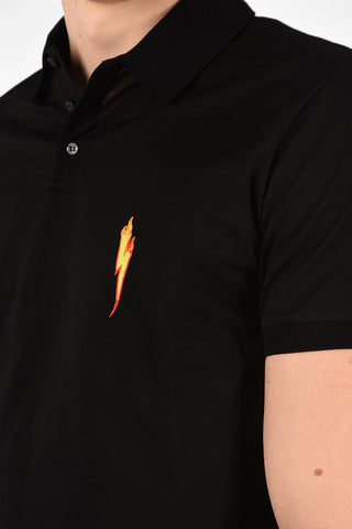 Polo BOLT FLAME in Cotone con Dettaglio Ricamato