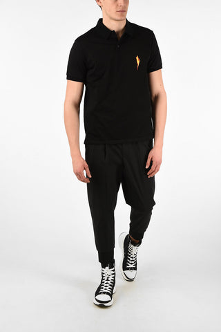 Polo BOLT FLAME in Cotone con Dettaglio Ricamato