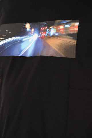 Cotton Printed CITY LIGHTS Slim Fit T-Shirt
