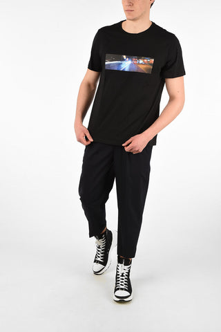 Cotton Printed CITY LIGHTS Slim Fit T-Shirt