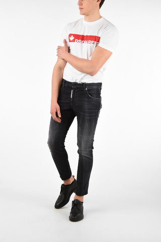 16cm Stonewashed Cropped Skater Jeans