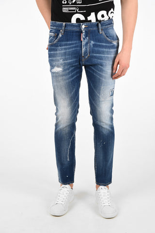17cm Low-Waist Stonewashed STRAIGHT LEG BOOT CUT Jeans