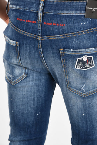 17cm Low-Waist Stonewashed STRAIGHT LEG BOOT CUT Jeans